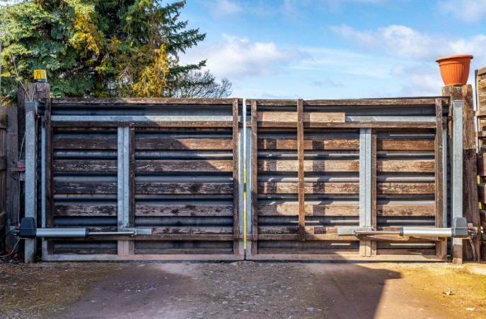 распашные ворота автоматические для дачи